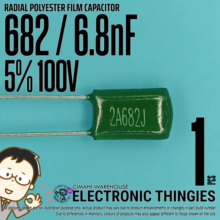 682 POLYESTER FILM CAPACITOR 6.8NF 5% 100V KAPASITOR MYLAR