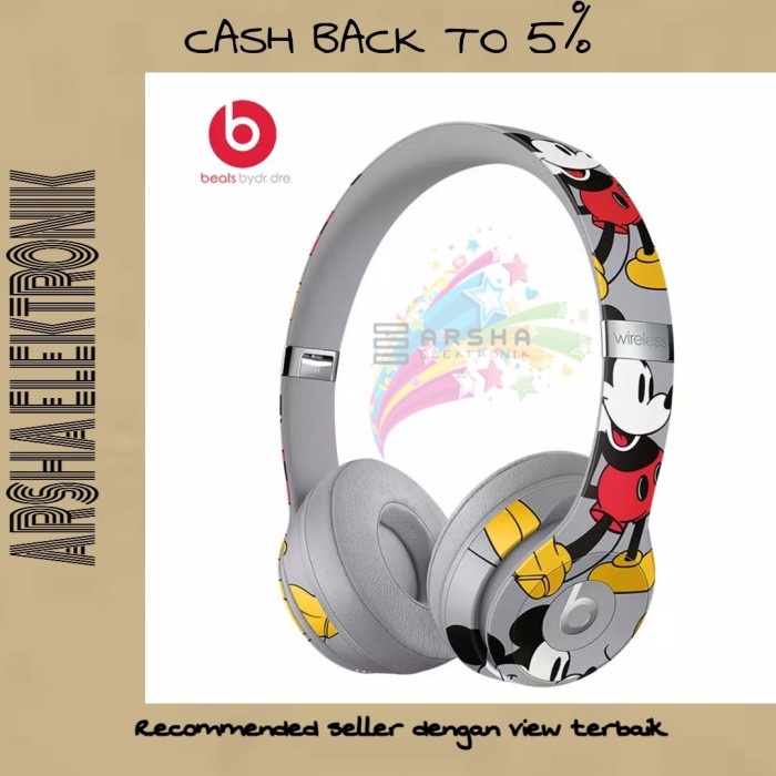 Headphone Bluetooth Karakter Disney Mickey Mouse / Headphone Anak Anak
