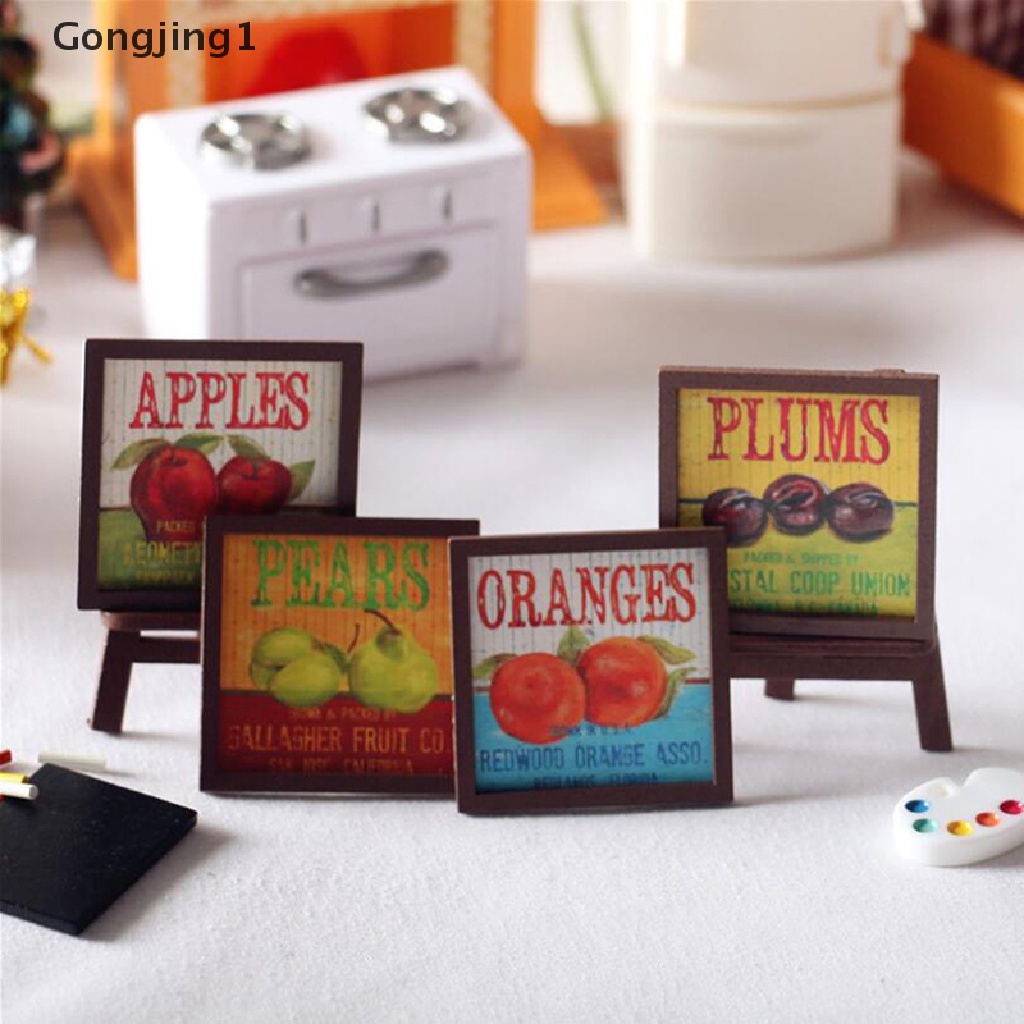 Gongjing1 Mainan Miniatur Lukisan Buah Vintage Skala 1: 12 Untuk Dekorasi Rumah Boneka