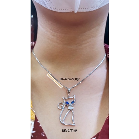 Kalung Dan Liontin Mas Putih 420/9K 375/8K (Dijual Terpisah) (EMAS ASLI)