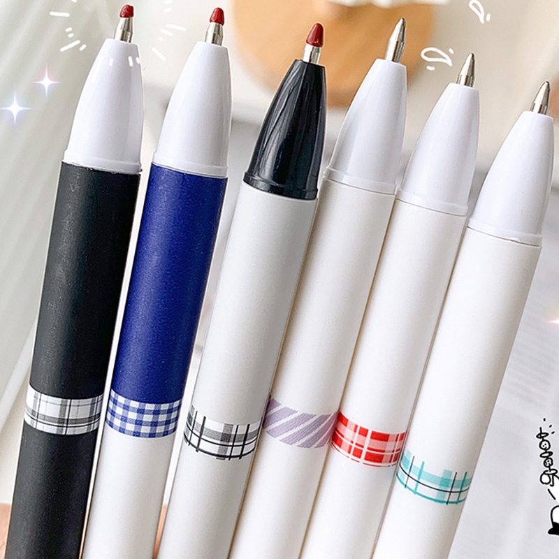 6pcs Pulpen Tinta Gel Hitam 0.5mm Seri 100% Portable