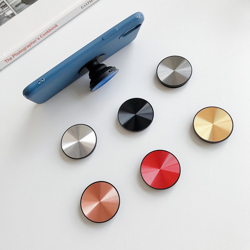 PopSocket HP Model Bulat Bahan Metal Banyak Warna Efek Mirror