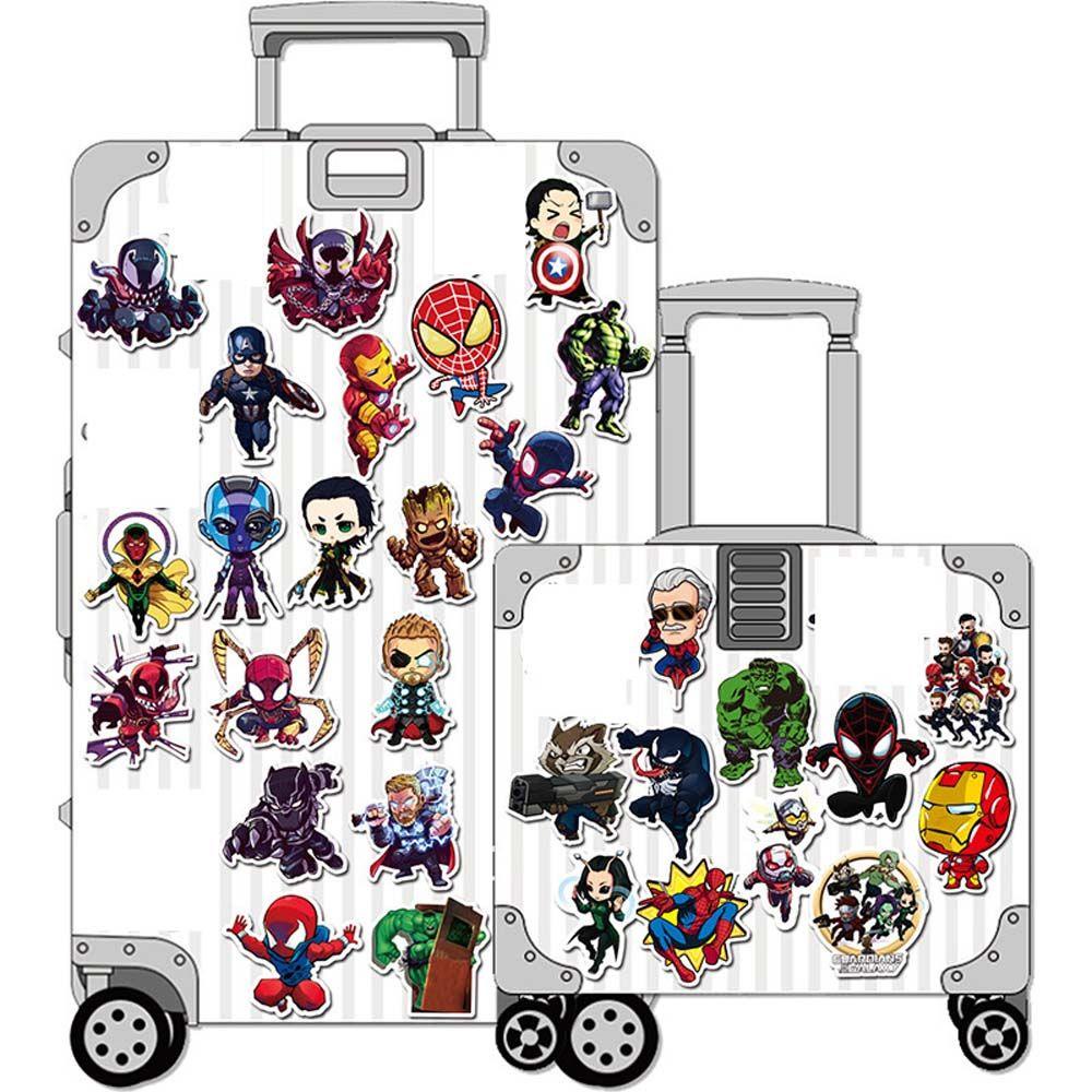 Agustina Avengers Stiker Spider Man PVC 50pcs/pack Scrapbooking Gitar Koper Graffiti Stiker Untuk Laptop Bagasi Fans Koleksi Hadiah Anime Stiker