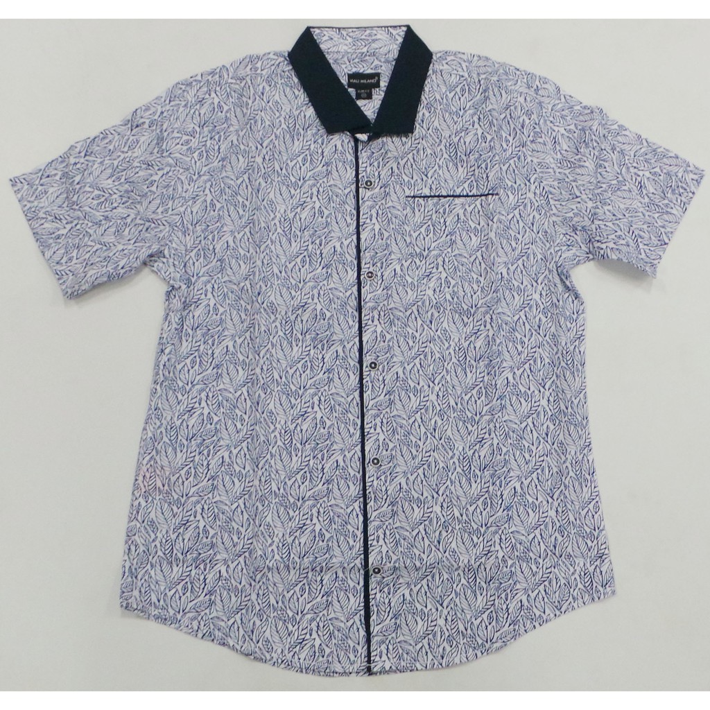 Viali Milano Kemeja Pria Lengan Pendek Blue Print