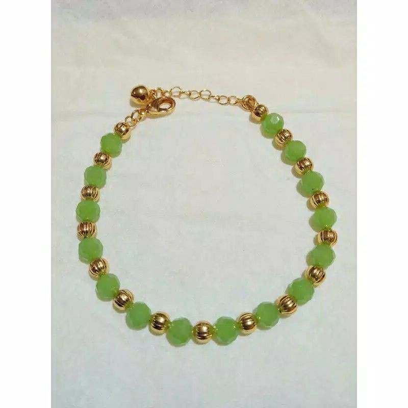 Fourfashion Gelang Wanita Batu hijau motif Bulat