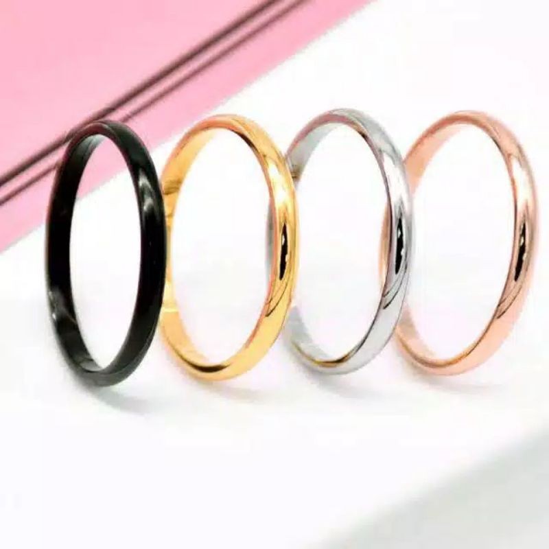 CINCIN TITANIUM OVAL EMAS SILVER ANTI KARAT