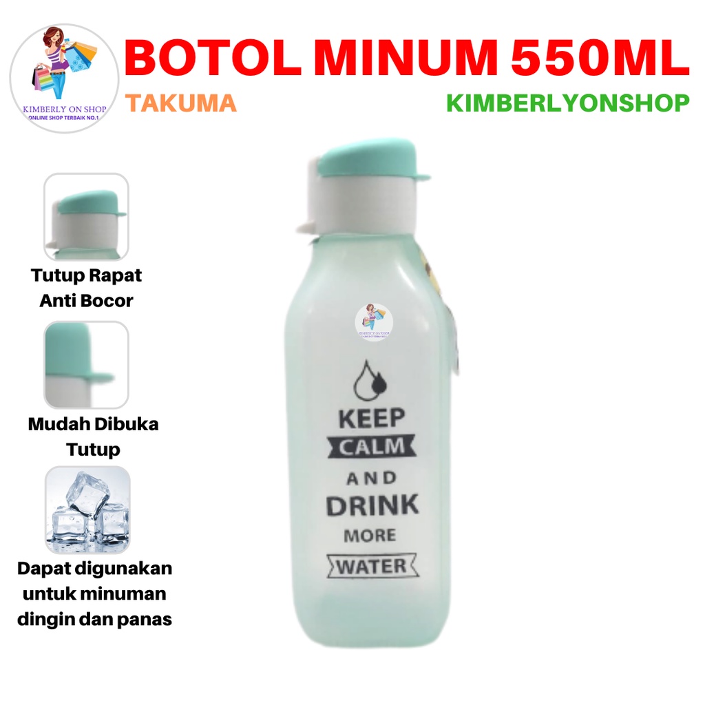 Botol Minum Segi Tempat Air Minum Anak Sekolah Botol Air 550 Ml Takuma