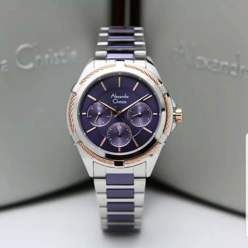 AC alexandre Christie AC 2841  wanita original stainless steer silver ungu
