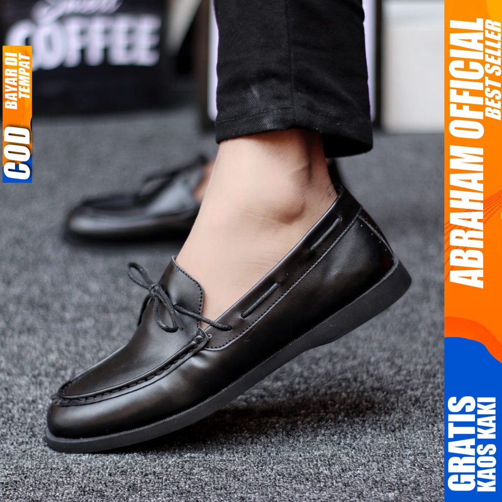 ELDER Sepatu Formal Pria Kulit Sintetis Sepatu Pria Casual Pantofel Sepatu Kasual Cowok / Cowo Oxford Kerja Kantor Kuliah Kondangan Gaya Keren Kekinian Original Murah Terlaris