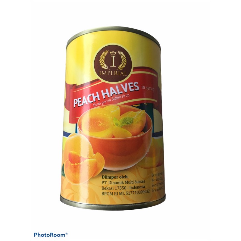 

Imperial Peach Halves in Syrup 425gr / Buah Peach Persik Kaleng