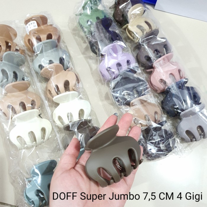 FREE ONGKIRRR !!!!Jepit Rambut JEDAI DOFF MATTE SUPER JUMBO BESAR 4 GIGI 7,5 CM Plastik Tebal