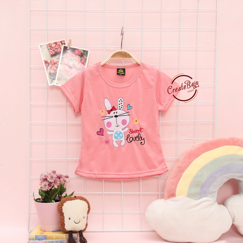 BAJU KAOS ANAK CEWEK 1-4 TAHUN SWEET LOVELY TERMURAH ATASAN ANAK CEWEK WARNA RANDOM