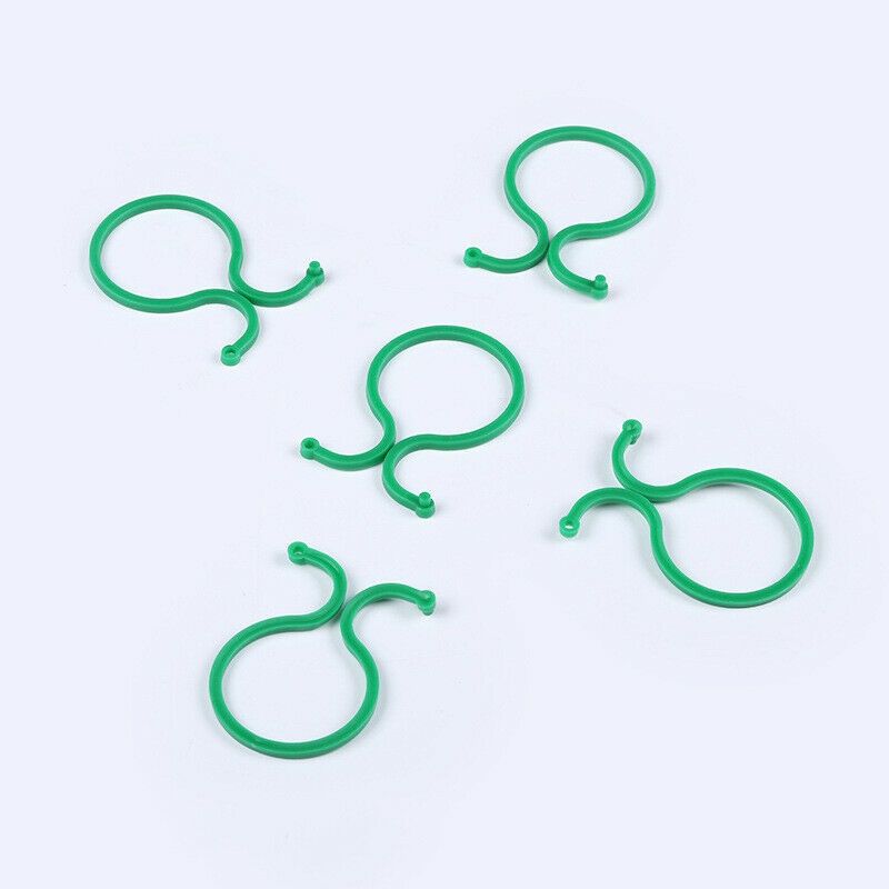 [50 Pcs Pack Garden Vegetable Plant Support Binding Clip] [Reusable Plastic 8-Shaped Buckle Gardening Greenhouse Clip Supplies]