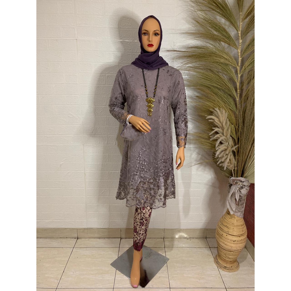 ADE&gt; KEBAYA TUNIK KAMILA / BAJU KEBAYA TUNIK BORDIR MUTIARA / SET KEBAYA MODERN /BAJU PESTA TERLARIS