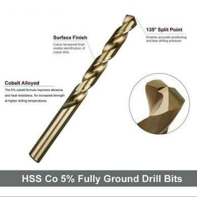 MATA BOR BESI RYU HSS COBALT 2MM 2.5MM 3MM 3.5MM 4MM 5.5MM 6MM 6.5MM 7.5MM 8MM 9MM 9.5MM DRILL BITS BESI STAINLESS ALUMINIUM