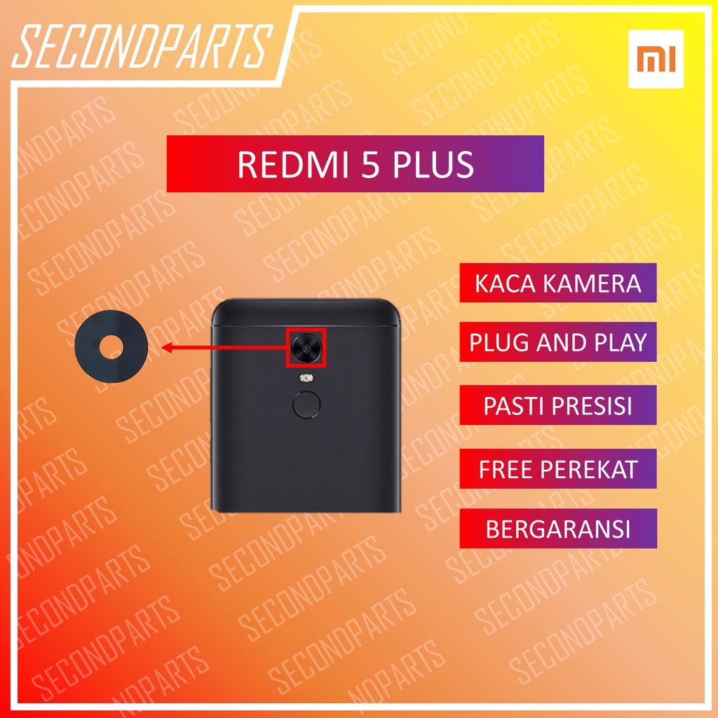 KACA LENSA KAMERA BELAKANG XIAOMI REDMI 5 PLUS ORIGINAL