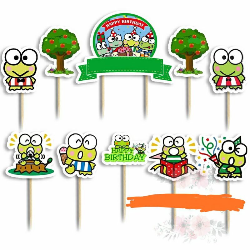 

Topper cake hiasan kue ulang tahun Anak Motif KEROPPI kodok kartun