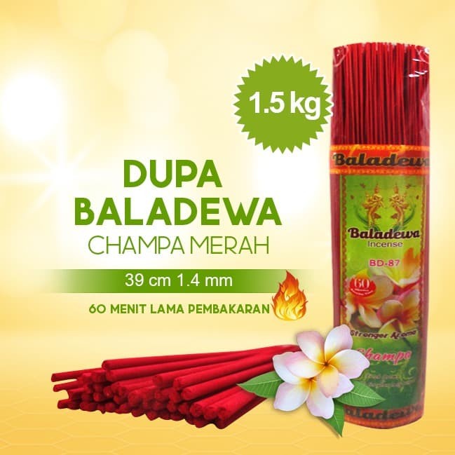 Dupa/ Hio Wangi Harum Baladewa 39 cm 1.5 Kg 1.4 mm Champa merah