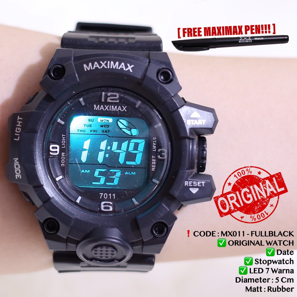 Jam tangan digital pria wanita FREE PUPLEN MAXIMAX model gshock LED watch MX7011