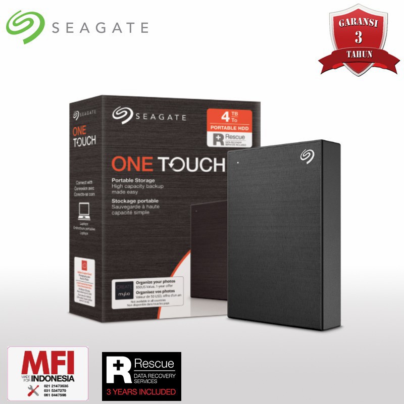 Seagate One Touch HDD External 4TB - Harddisk Eksternal 4TB