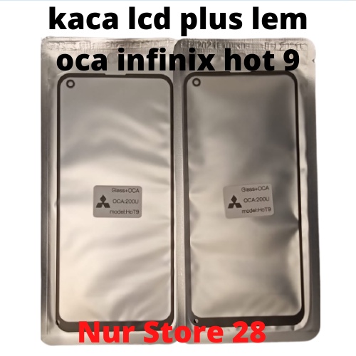 kaca lcd plus lem oca infinix hot 9 play