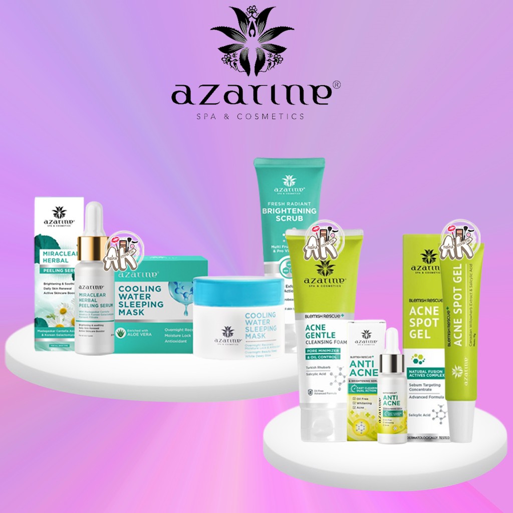 AZARINE SKINCARE SERIES ( ACTIVE BRIGHTENING CREAM / ACNE/ C WHITE/ EASY WHITE/ BLEMISH RESCUE / HERBAL/ SUNSCREEN / TONER / MICELLAR WATER / ANTI AGING SERUM )