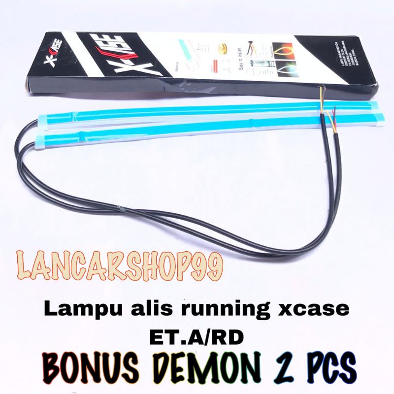 (BONUS DEMON 2 PCS)LAMPU ALIS RUNNING 30CM 2 WARNA MERK X-CASE VARIASI SEMUA MOTOR