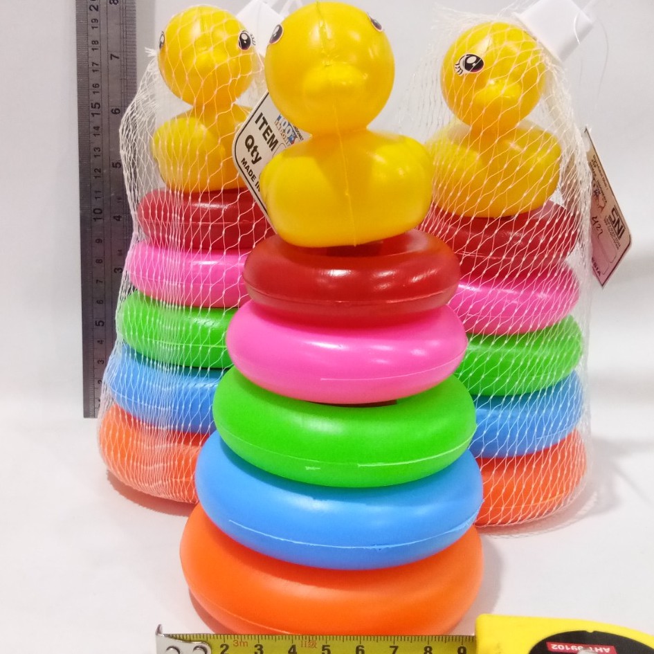 Mainan ring donat bebek  - Mainan Ring Donat bebek 6 susun - Kecil