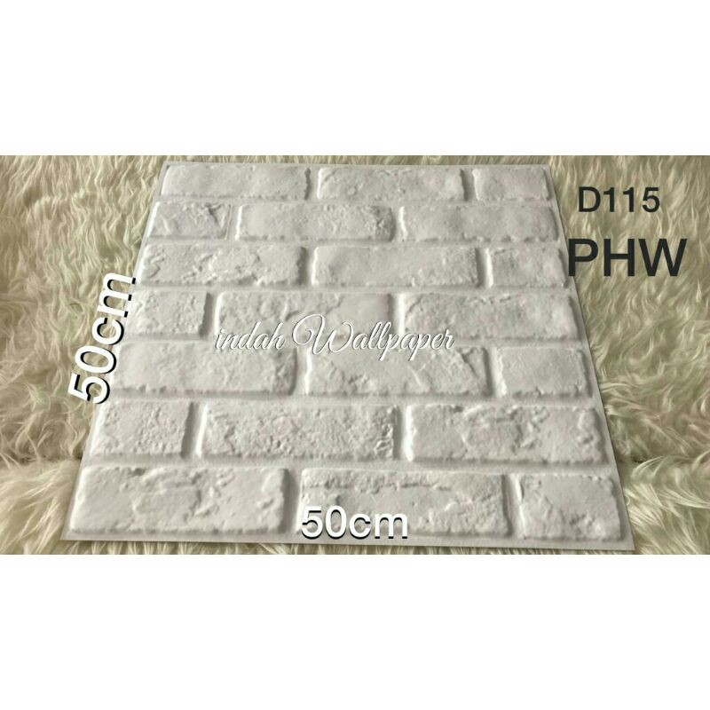 Wall Panel 3D Dinding PVC Interior Bata Putih 115