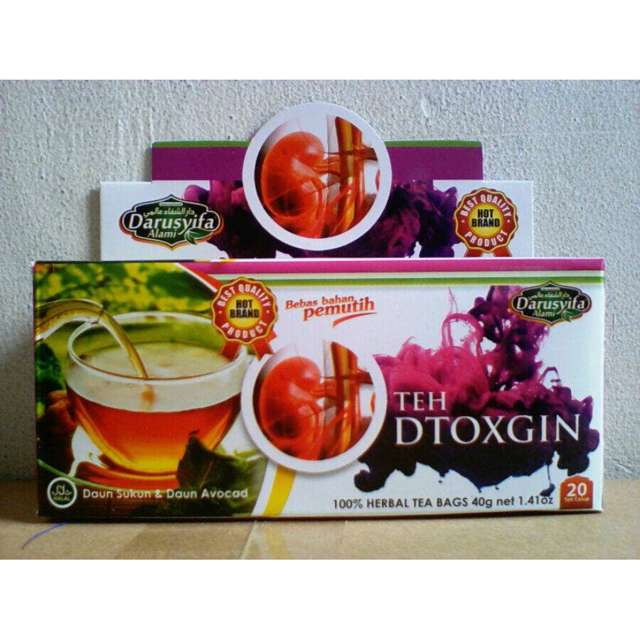 Teh Celup DTOXGIN DETOX GINJAL Gempur Batu Ginjal & Empedu Radang