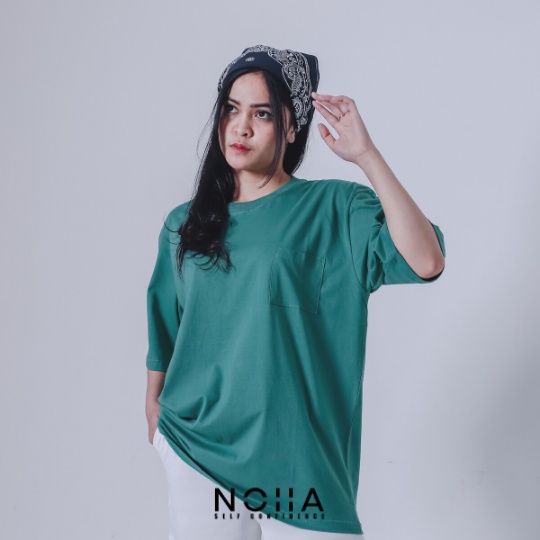 Kaos Oversize saku polos atasan lengan pendek cotton Oversized pocket jumbo wanita kaos oversize sak