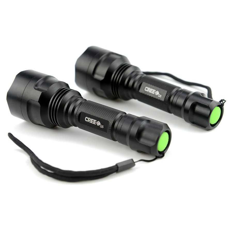 TaffLED C8 Senter LED Flashlight Waterproof Cree Q5 3800 Lumens ( Al-Yusi )