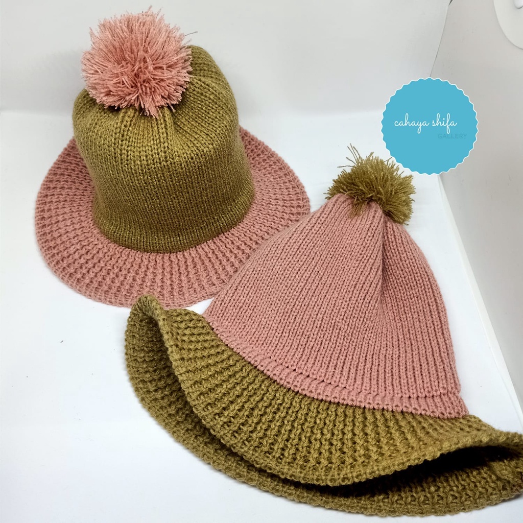 KUPLUK TOPI ANAK 2 WARNA / BEANIE HAT KIDS / KUPLUK TOPI LUCU