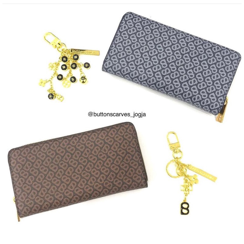 ORIGINAL IZZY WALLET DOMPET BROWN BUTTONSCARVES TOTE BAG IZZY