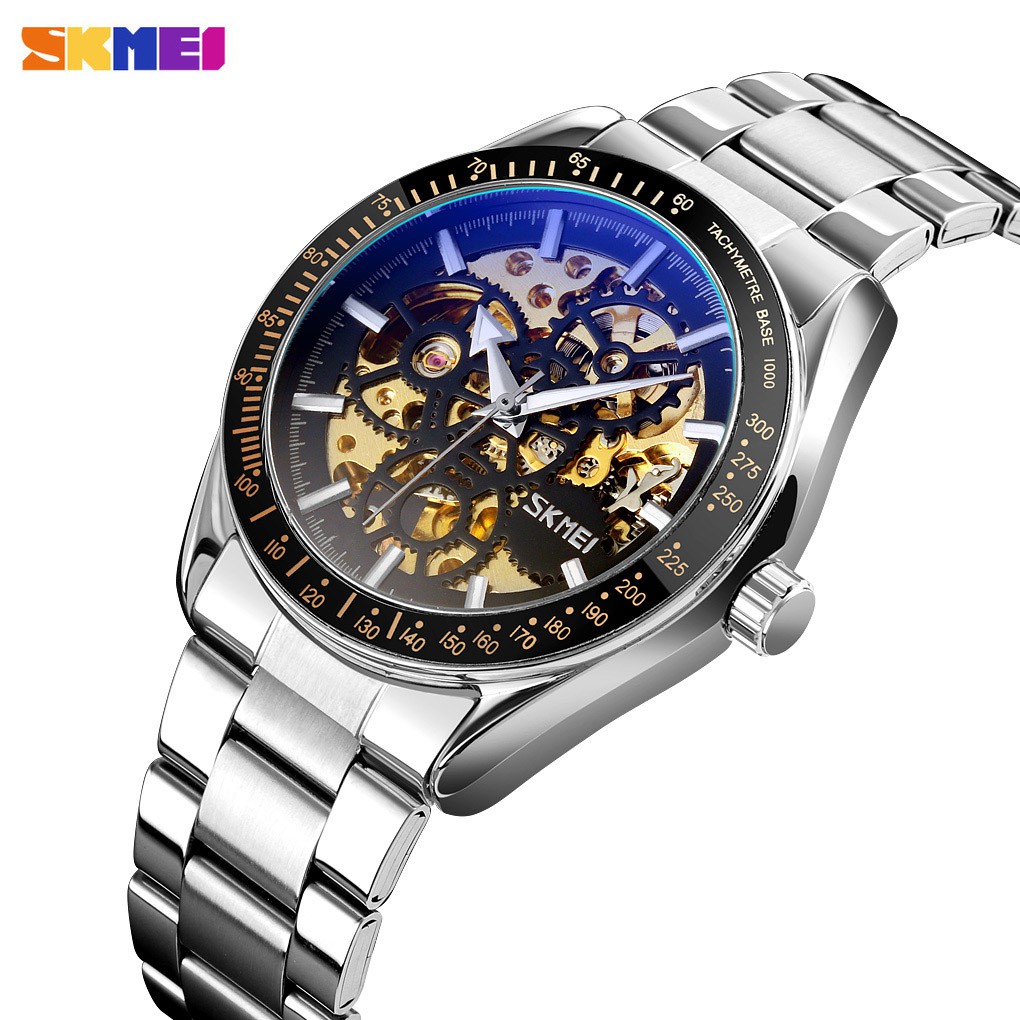SKMEI 9194 Jam Tangan Pria Automatic Analog Tali Stainless WATCHKITE WKOS
