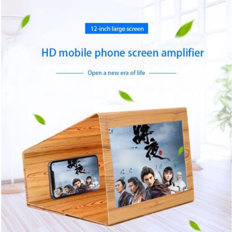 ENLARGE SCREEN 3D MINI BIOSKOP 3D KACA PEMBESAR LAYAR SMARTPHONE LAYAR 12 INCHI KUALITAS PREMIUM