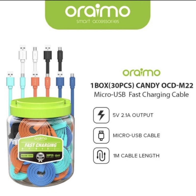 Oraimo OCD-M22 Candy Micro Fast Charging Micro Cable ( 1 PCS ) - Garansi 1 Tahun