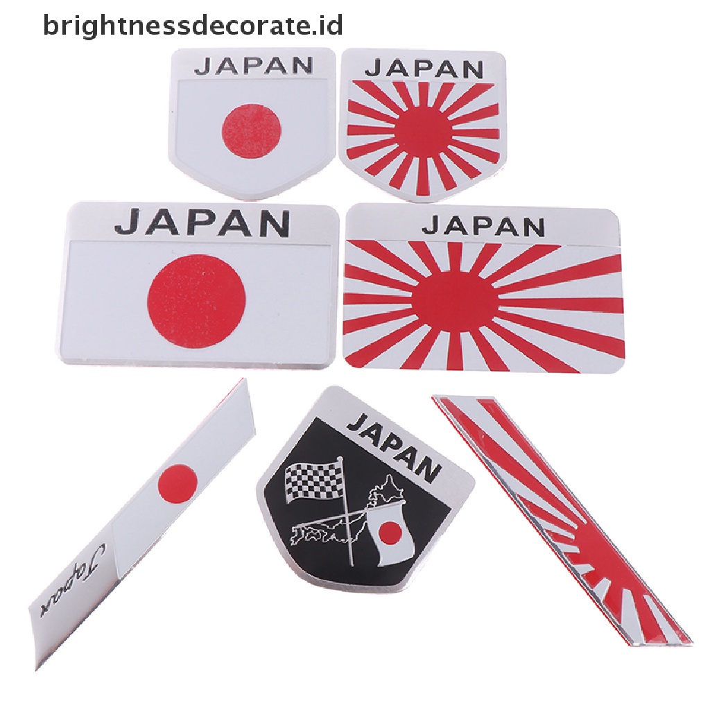 [birth] 1Pc Japan flag logo emblem alloy badge car motorcycle decor stickers [ID]