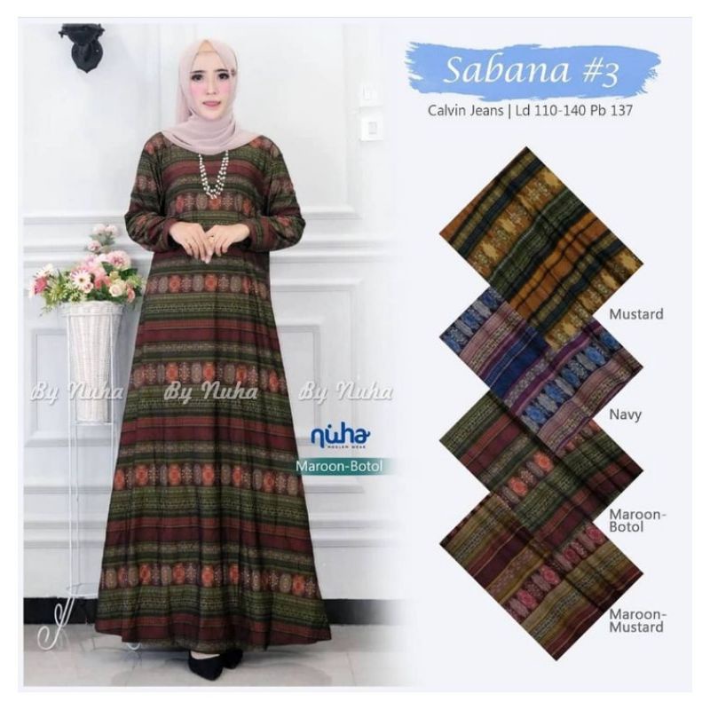 Sabana Dress - Gamis Calvin Jeans Terbaru LD110 / Indina Maxy / R.26 - 023-5684