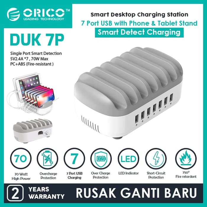 Smart Charging Station ORICO 7 Port Stand Phone holder DUK-7P - Terminal charger