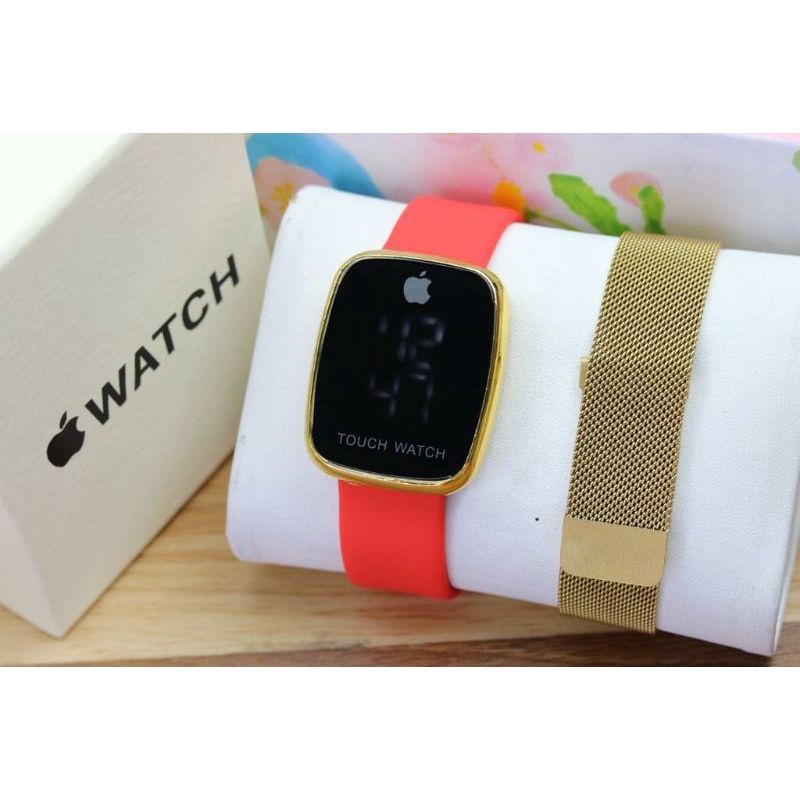 ✔️COD JAM TANGAN IPHONE RUBBER FREE RANTAI MAGNET ,BOX ORI , BATRE