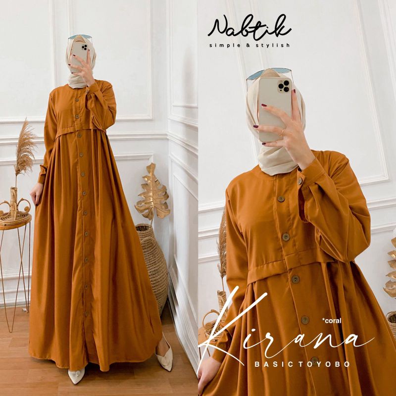 Gamis muslimah Polos Neww Kirana original by nabtik