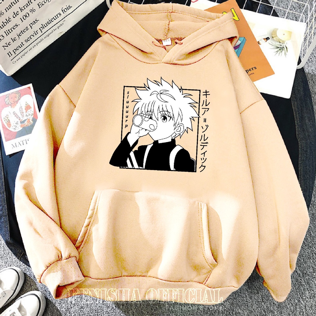 FenishaStore Sweater Hoodie Wanita ANIME KILLUA Size M, L, XL, XXL / Sweater Hoodie Korean Style / Sweatshirt Hoodie Wanita - Bisa Bayar Ditempat COD