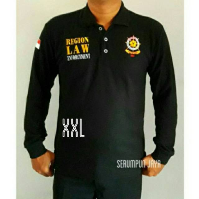 KAOS SATPOL PP XXL - HARGA KHUSUS XXL KAOS SATPOL PP LENGAN PANJANG HITAM