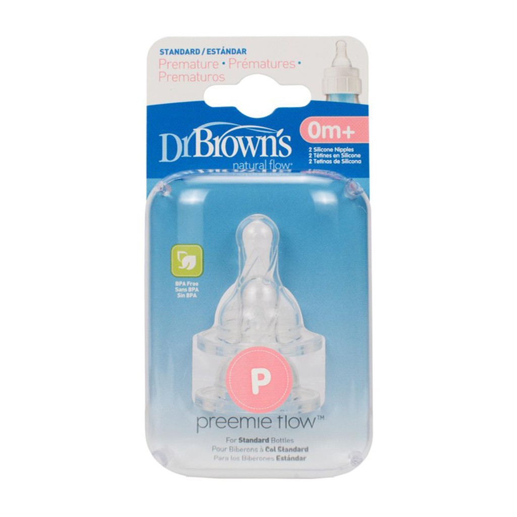 Dr. Brown's Options+ Narrow Neck Silicone Nipple Dot Botol Susu Preemie (0m+) 2 Pack