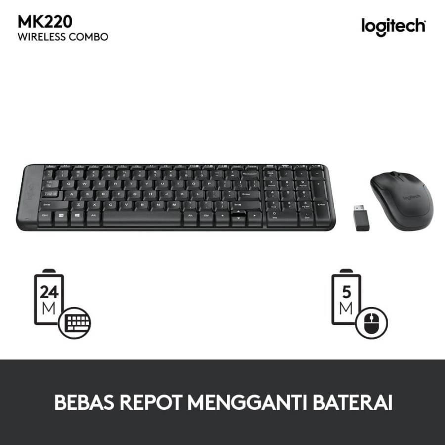 Logitech MK220 Combo Keyboard + Mouse Wireless