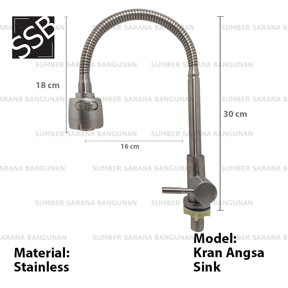 Kran Angsa Meja Fleksibel / Keran Cuci Piring Flexibel Sink SUS 304