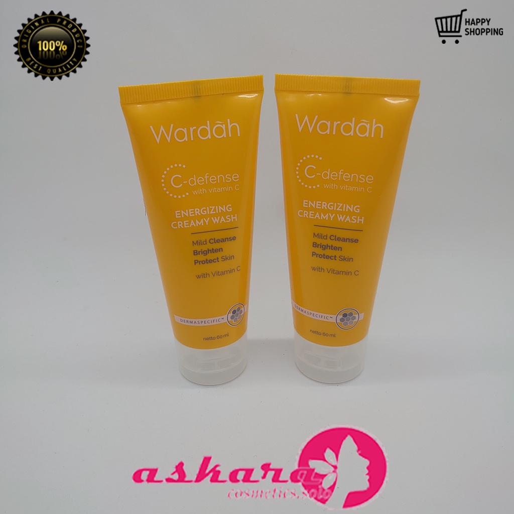 Wardah C- Defense Energizing Creamy Wash 60 ml / Wardah C Defense Energizing Creamy Wash / Wardah C- Defense Series