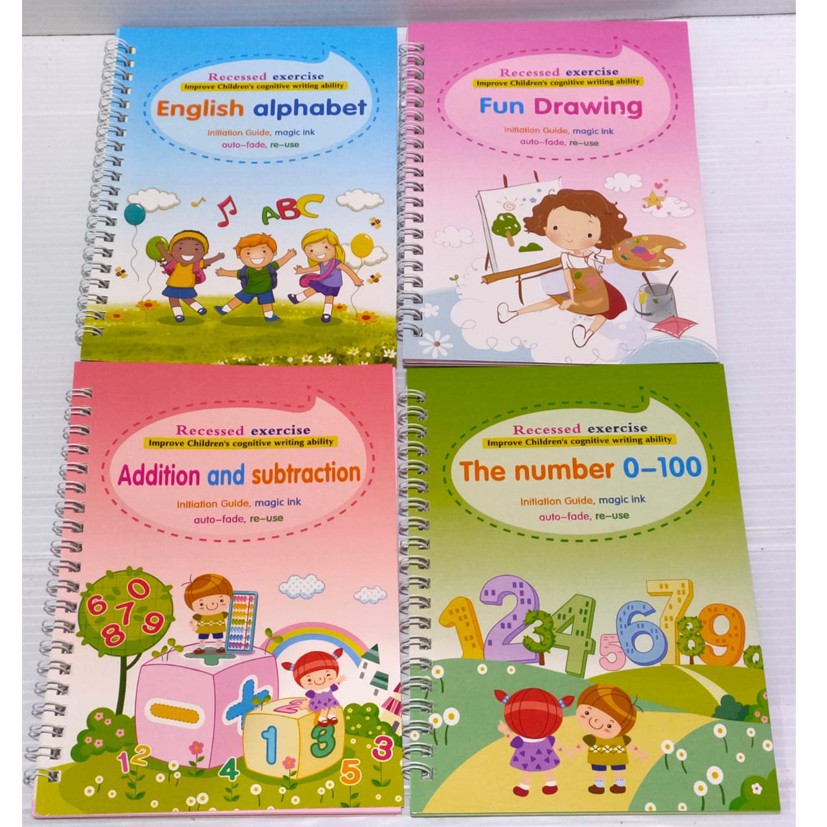 

Buku Magic 3D Practice Book Belajar Tulis Menulis Huruf Angka Gambar Matematika Anak Paud
