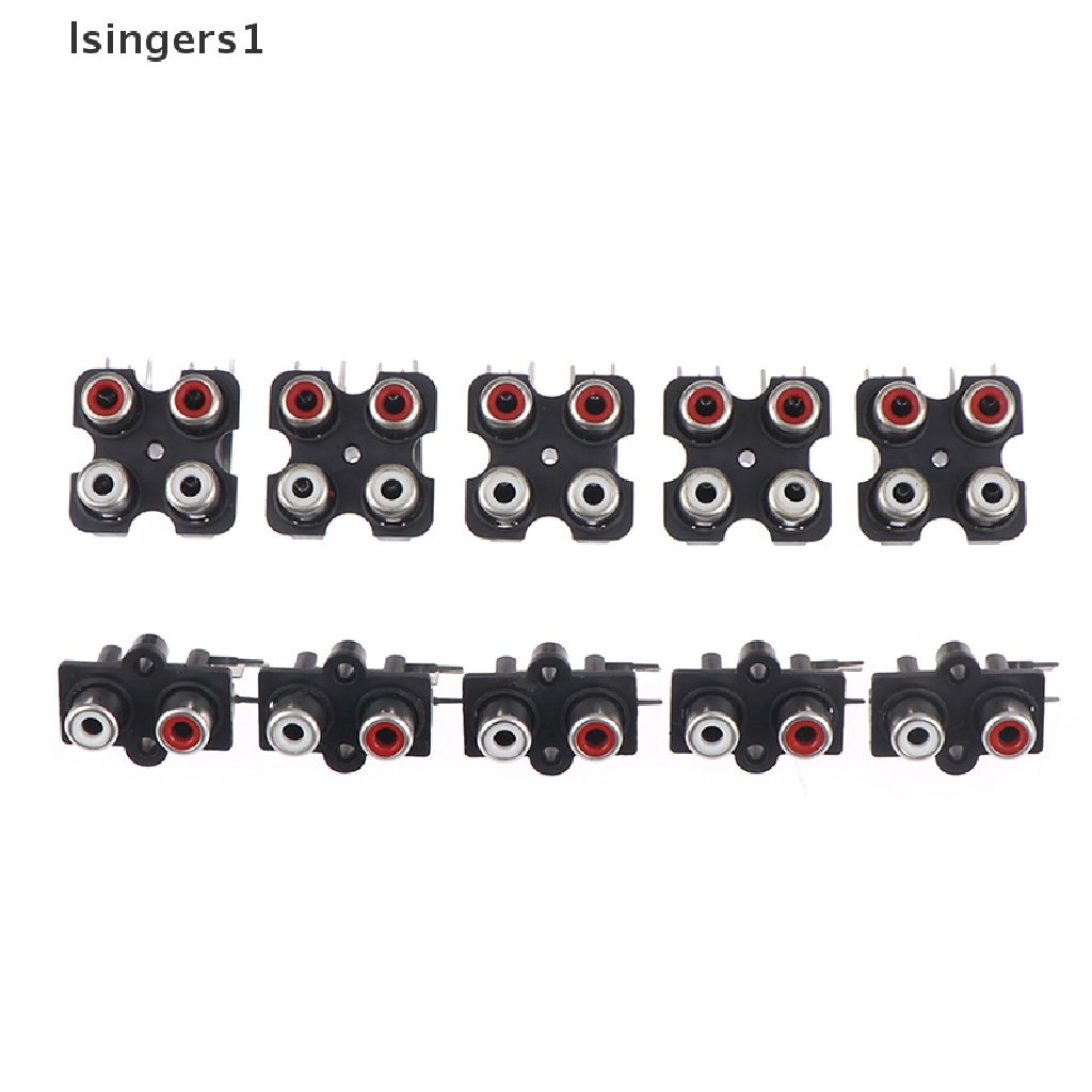 (lsingers1) 5pcs Konektor input Audio Stereo RCA Female 2 / 4 Lubang